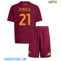 Camisa de time de futebol AS Roma Paulo Dybala #21 Replicas 1º Equipamento Infantil 2025-26 Manga Curta (+ Calças curtas)